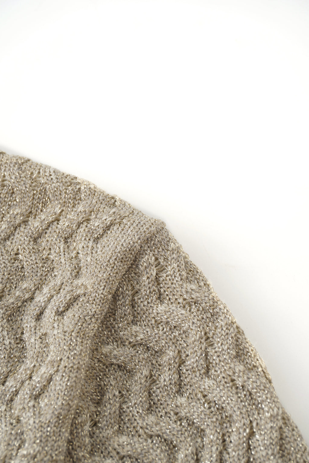 Textured Lurex Crew Sweater-Ivory - Hopecommerce