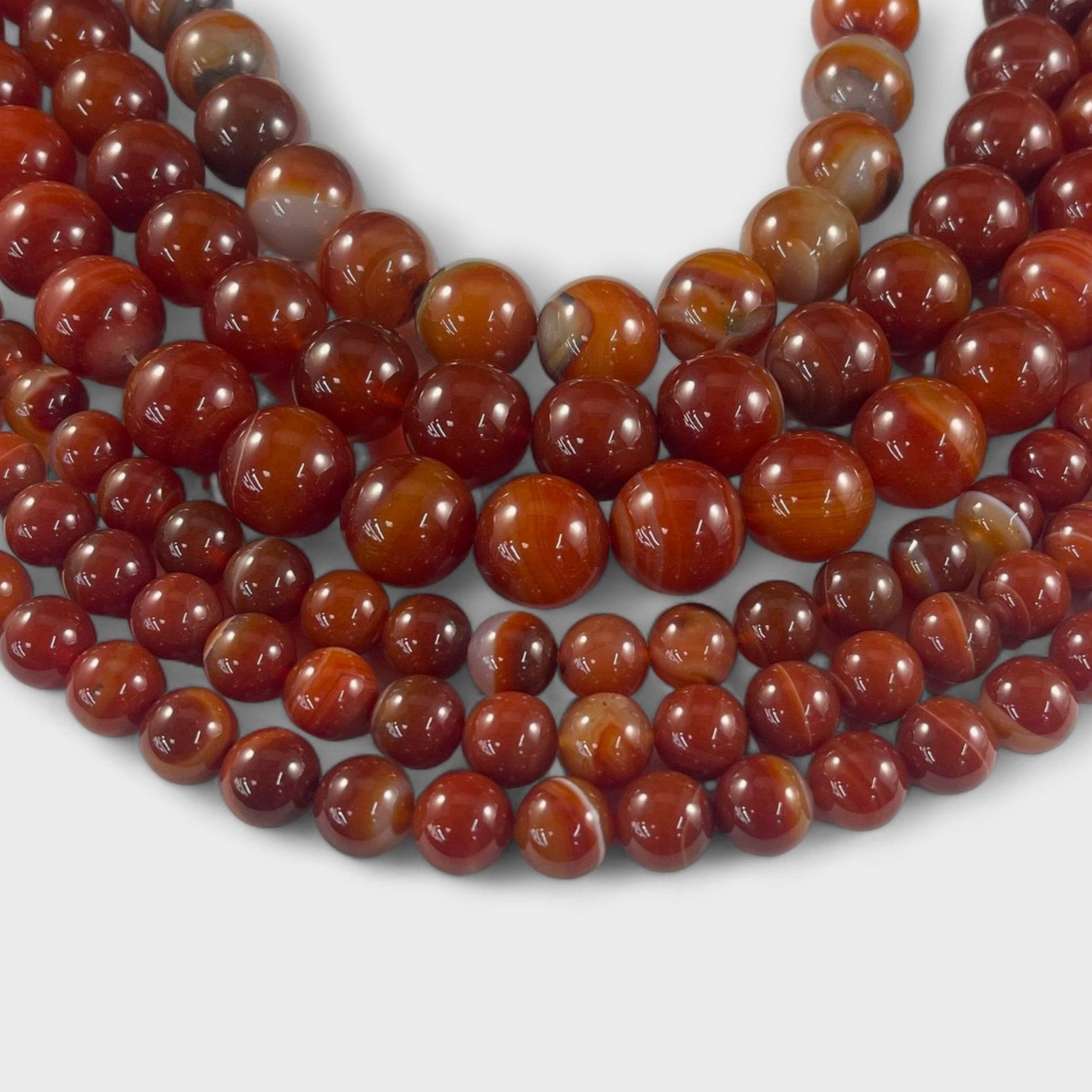 Carnelian aka Banded Agate, Round 12mm 18mm - Hopecommerce