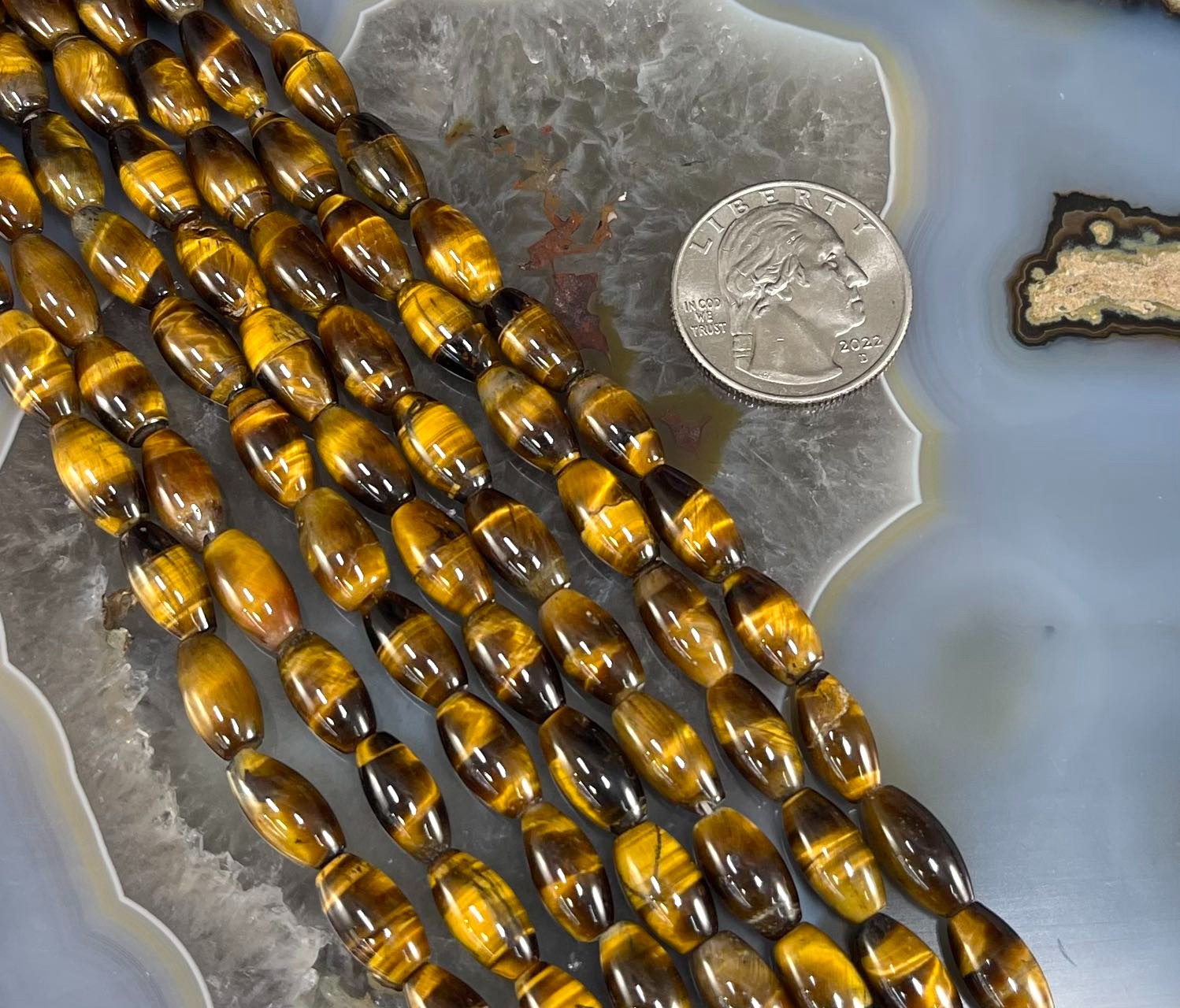 Yellow Tiger Eye Barrel 6x11mm - Hopecommerce