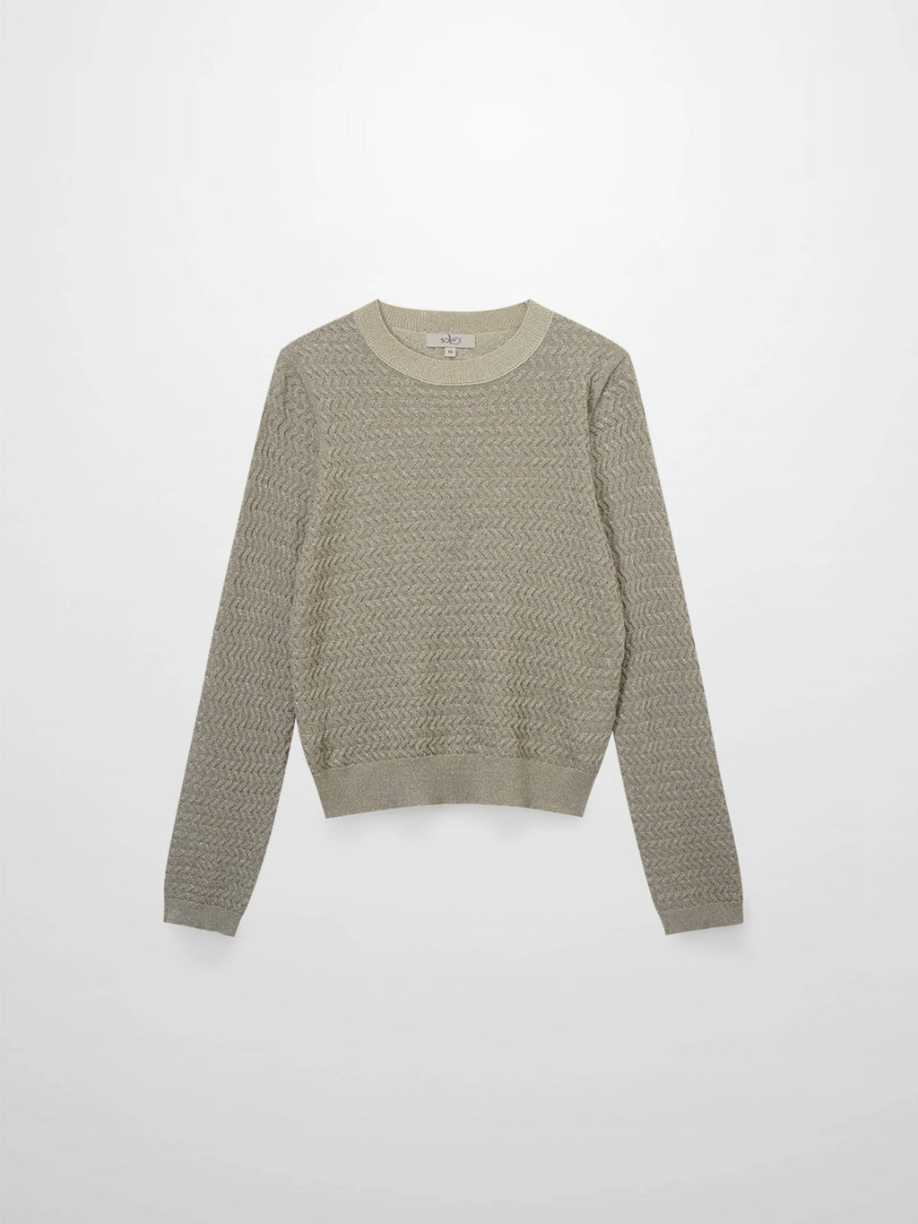 Textured Lurex Crew Sweater-Ivory - Hopecommerce