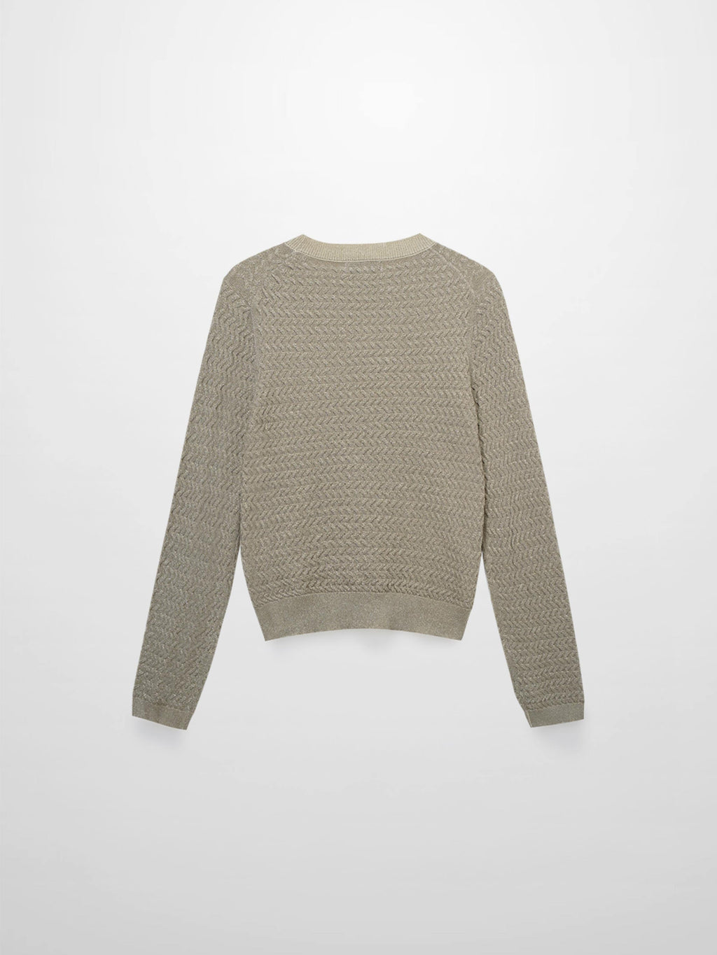 Textured Lurex Crew Sweater-Ivory - Hopecommerce