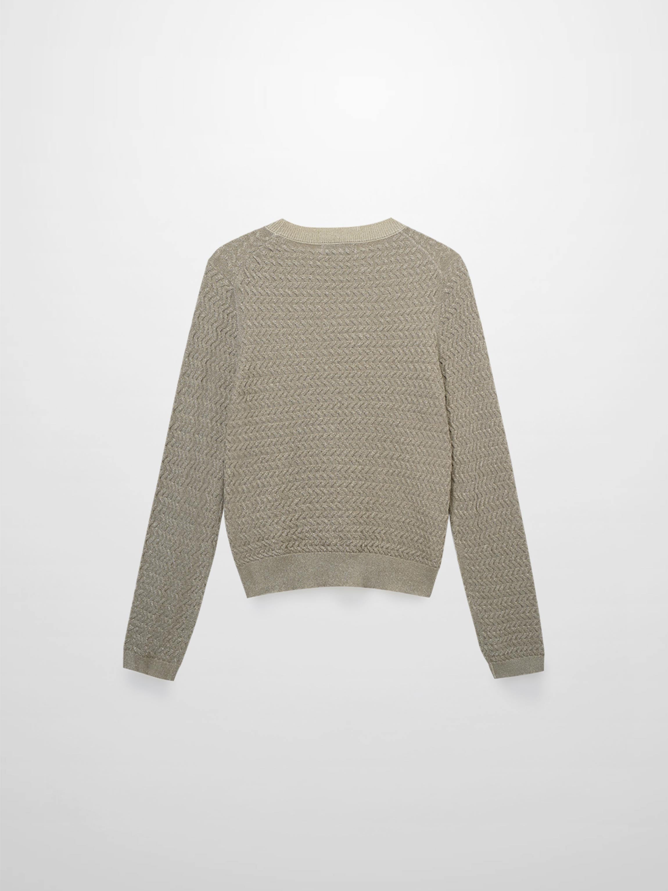 Textured Lurex Crew Sweater-Ivory - Hopecommerce