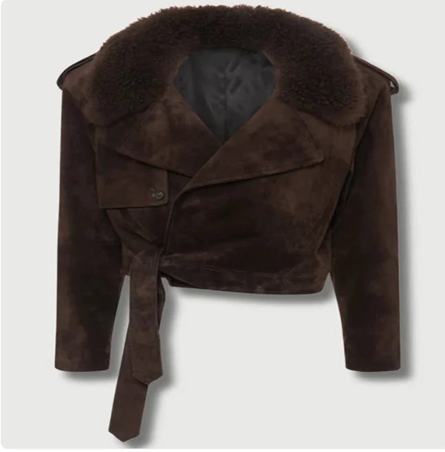 Fur Suede Cropped Jacket - Hopecommerce