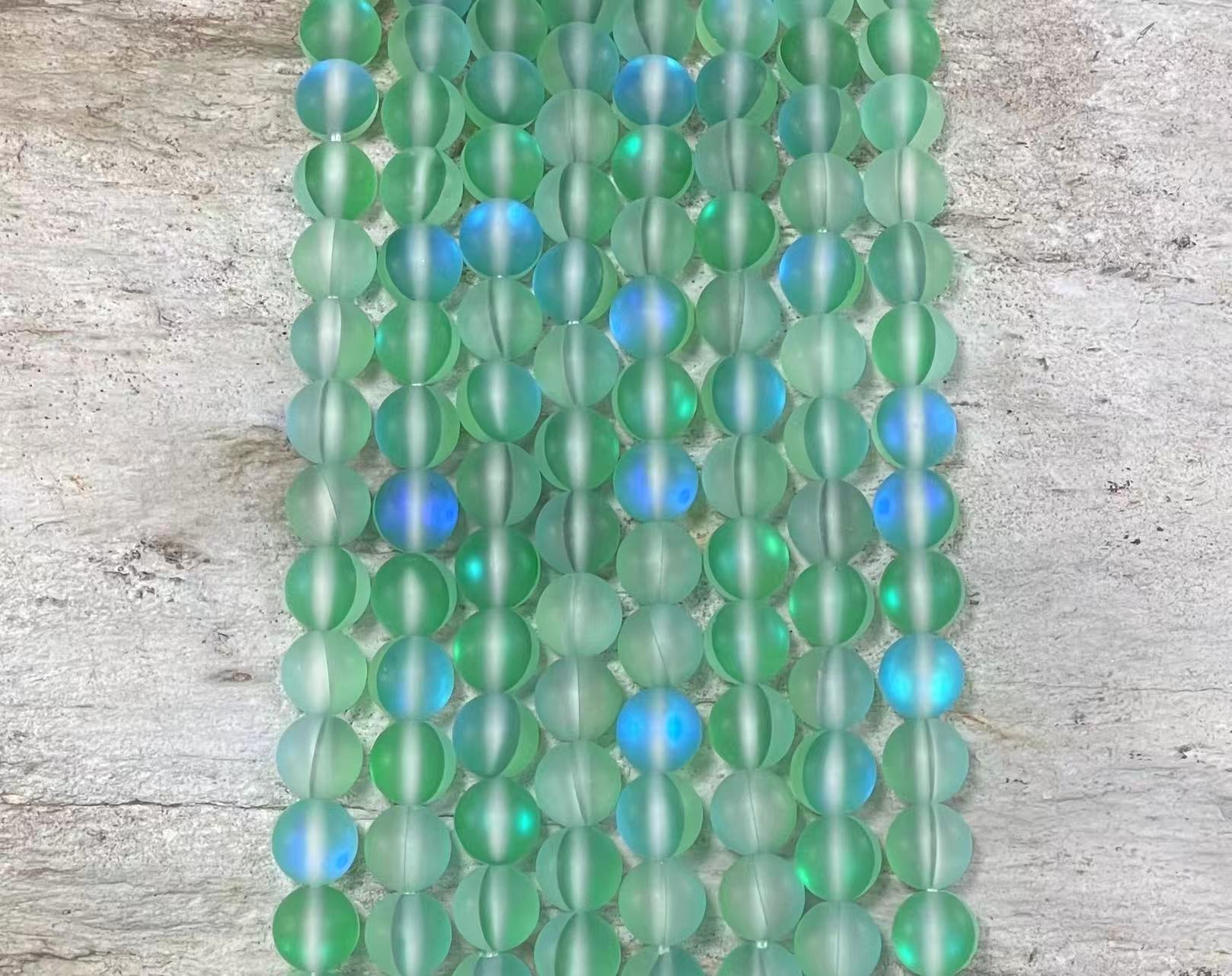 Matte Mermaid Glass Beads aka Mystic Aura Quartz, Round 6mm 8mm - Hopecommerce
