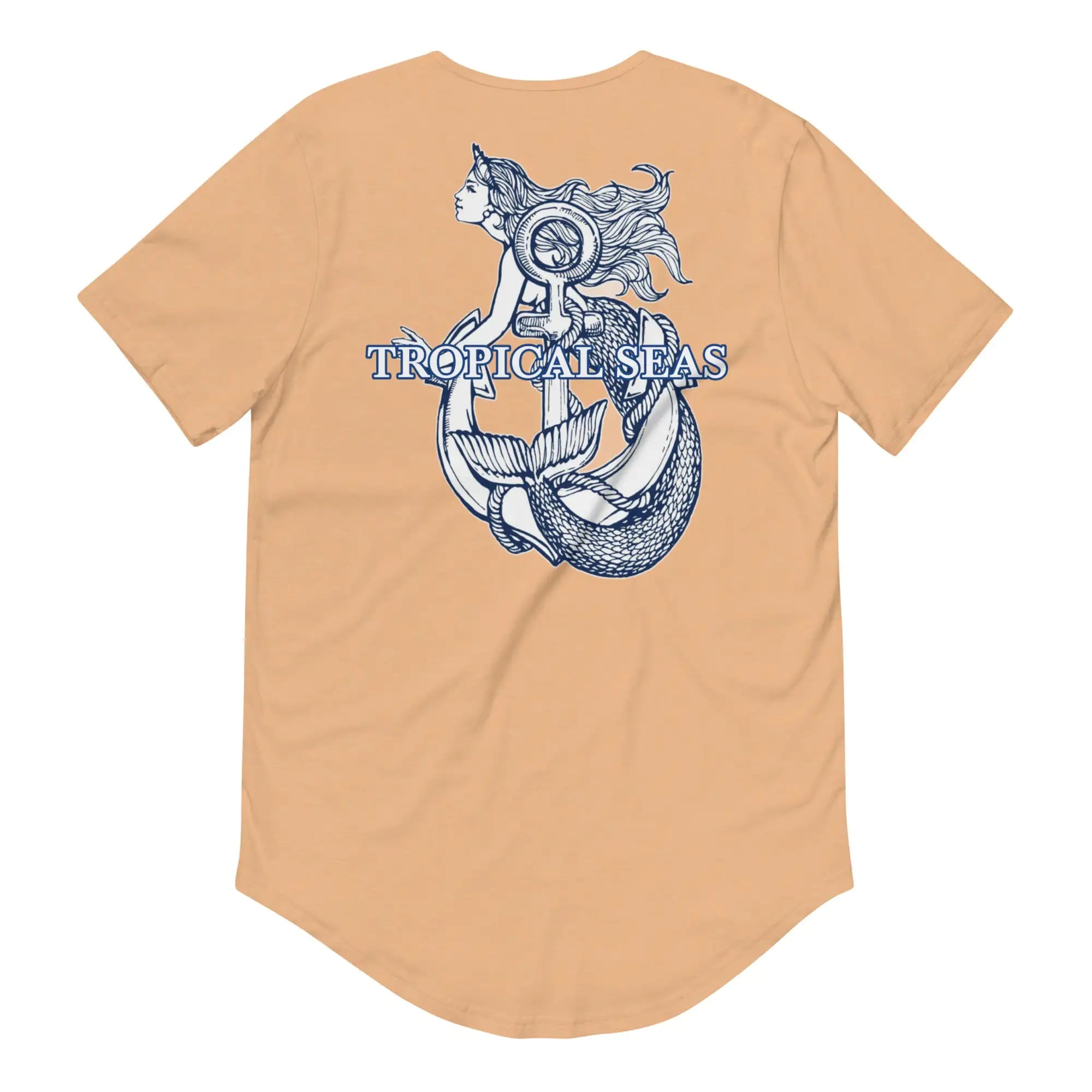 Men's Curved Hem Ancient Mermaid Anchor T-Shirt - Hopecommerce