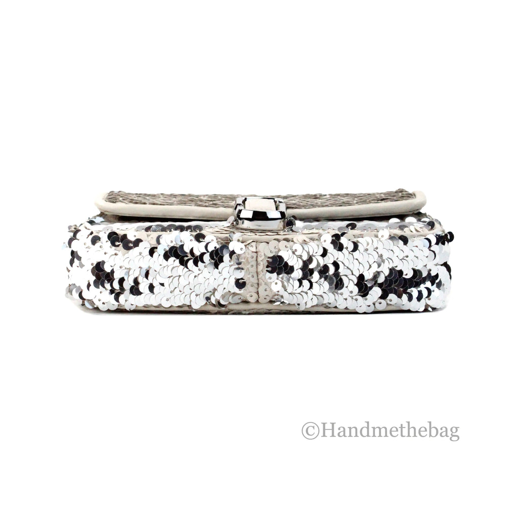 Marc Jacobs The Mini J Marc Shoulder Cream Sequined Bag - Hopecommerce