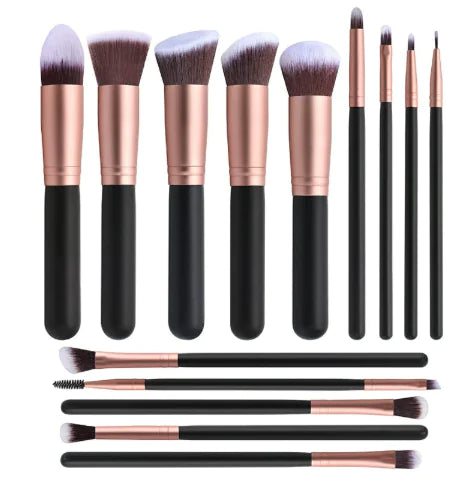 14pcs Wood Handle Makeup Brush Set - Hopecommerce