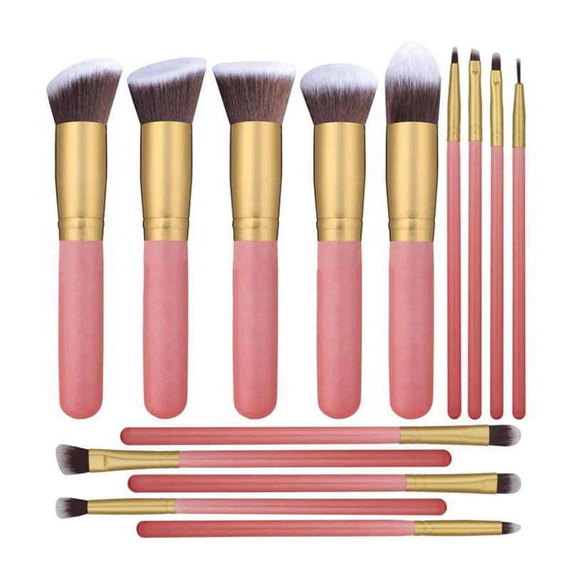14pcs Wood Handle Makeup Brush Set - Hopecommerce