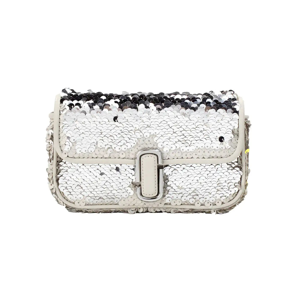 Marc Jacobs The Mini J Marc Shoulder Cream Sequined Bag - Hopecommerce
