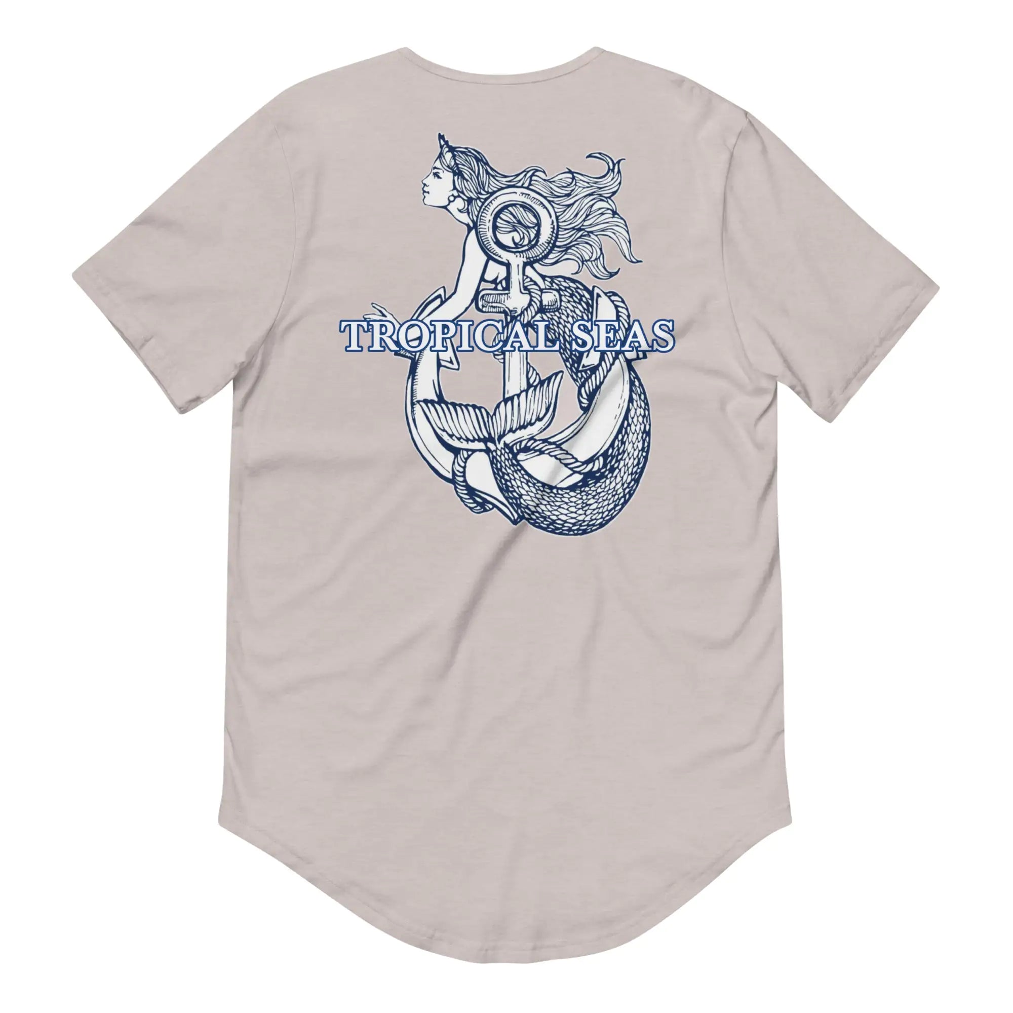 Men's Curved Hem Ancient Mermaid Anchor T-Shirt - Hopecommerce