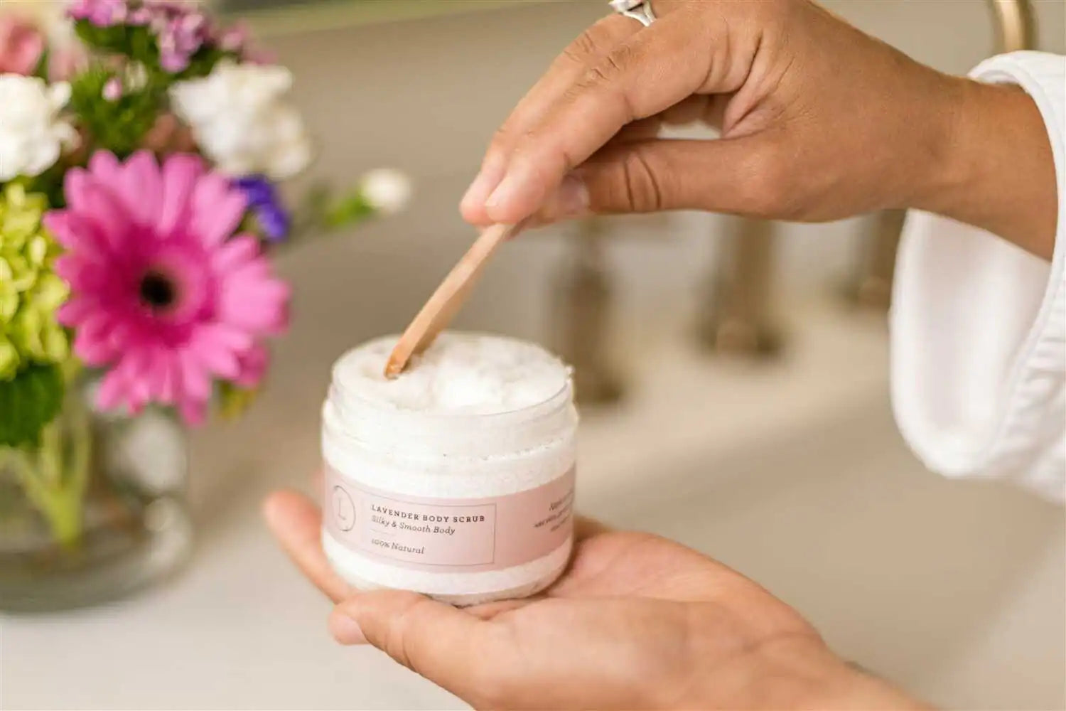 Lavender Body Scrub with CBD, Natural Body Salt Scrub (THC free) - Hopecommerce