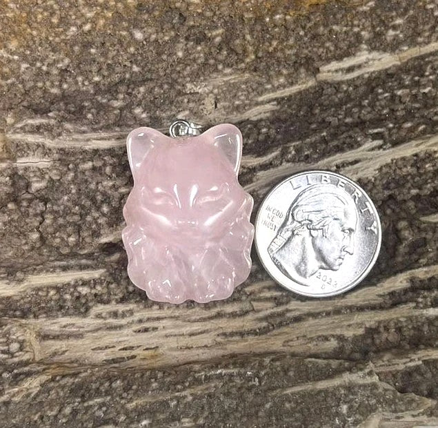 9 Tail Fox, Gemstone Pendants, 23x31mm (1pc) - Hopecommerce