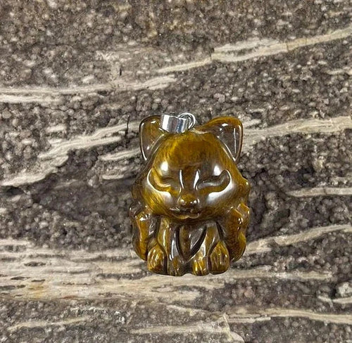 9 Tail Fox, Gemstone Pendants, 23x31mm (1pc) - Hopecommerce