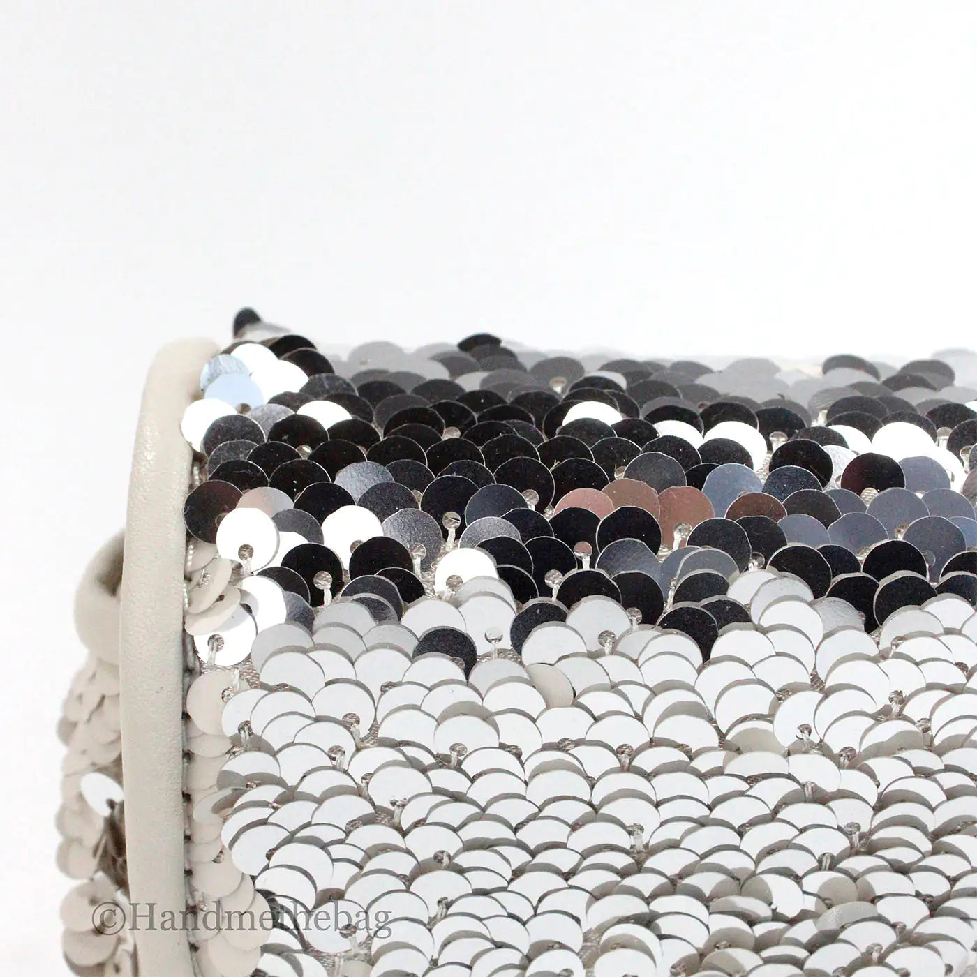 Marc Jacobs The Mini J Marc Shoulder Cream Sequined Bag - Hopecommerce