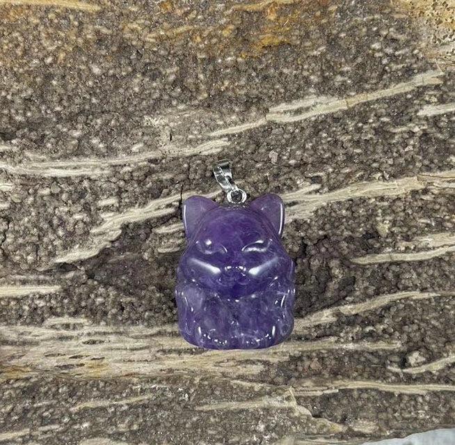 9 Tail Fox, Gemstone Pendants, 23x31mm (1pc) - Hopecommerce