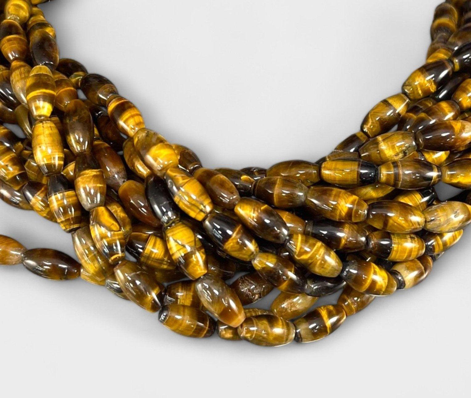 Yellow Tiger Eye Barrel 6x11mm - Hopecommerce