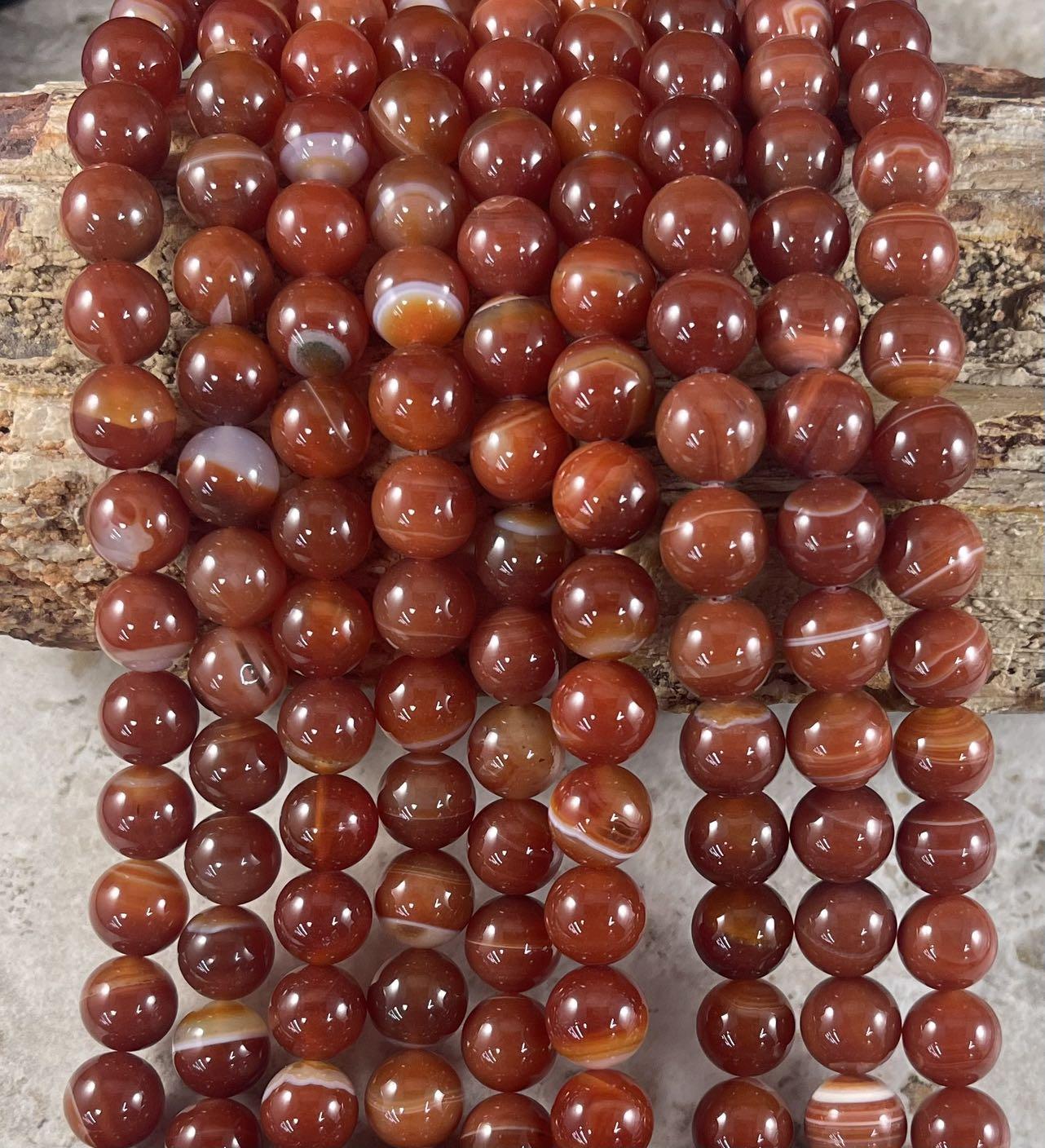 Carnelian aka Banded Agate, Round 12mm 18mm - Hopecommerce