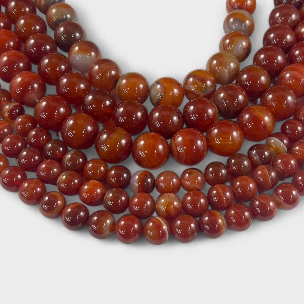 Carnelian aka Banded Agate, Round 12mm 18mm - Hopecommerce