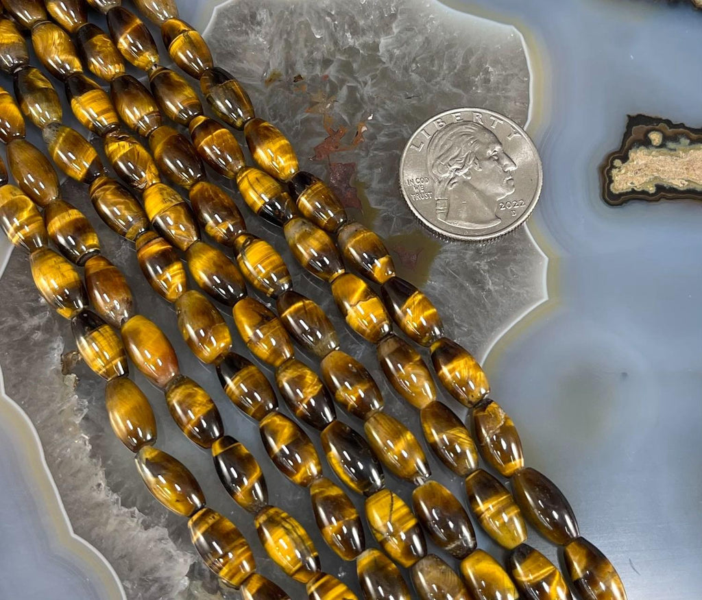 Yellow Tiger Eye Barrel 6x11mm - Hopecommerce