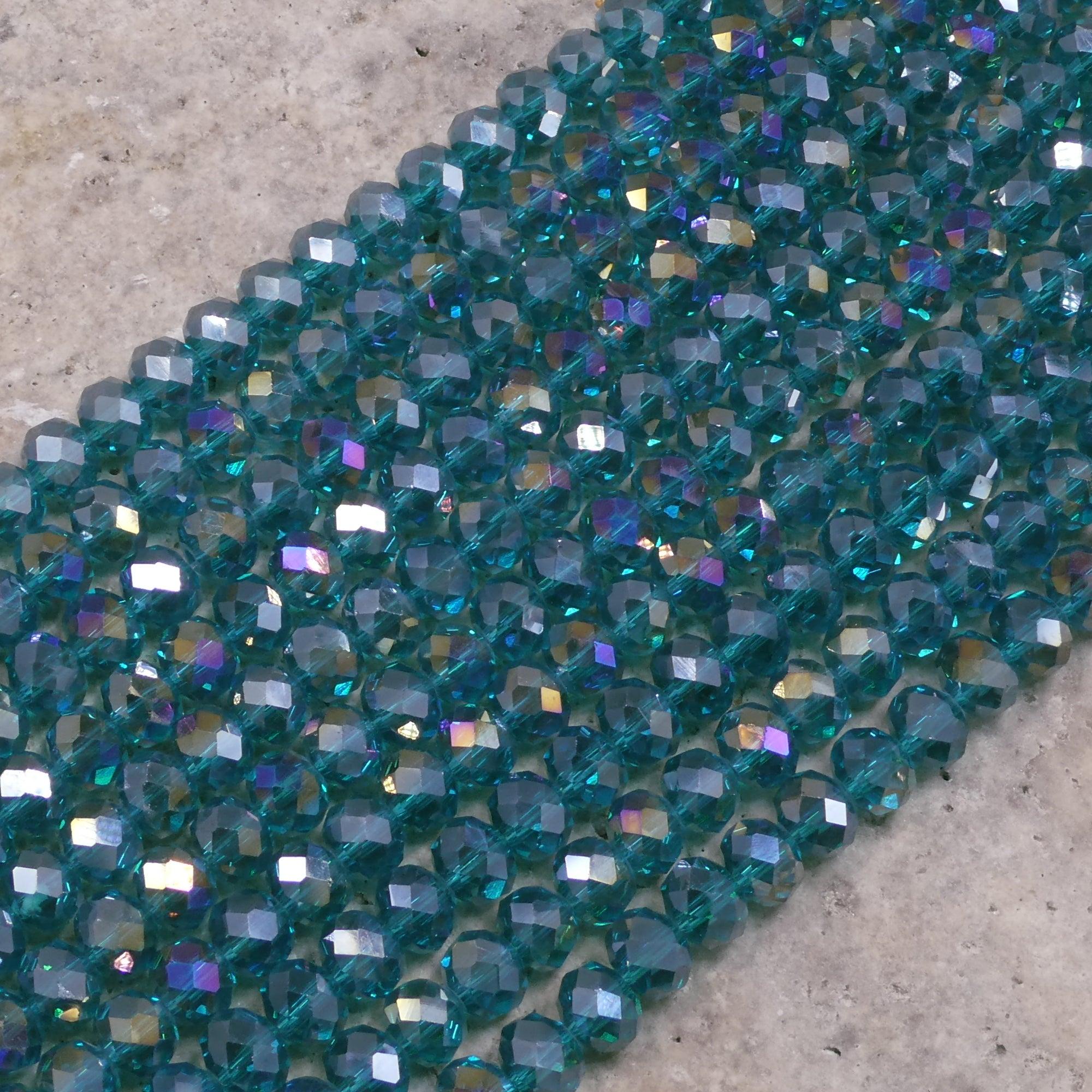 Crystal Faceted Rondelle Blue Zircon AB, 2mm 4mm 6mm 8mm - Hopecommerce