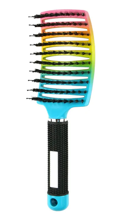 Curved Bristle Massage Comb – Multifunctional Styling for Curly Hair - Hopecommerce