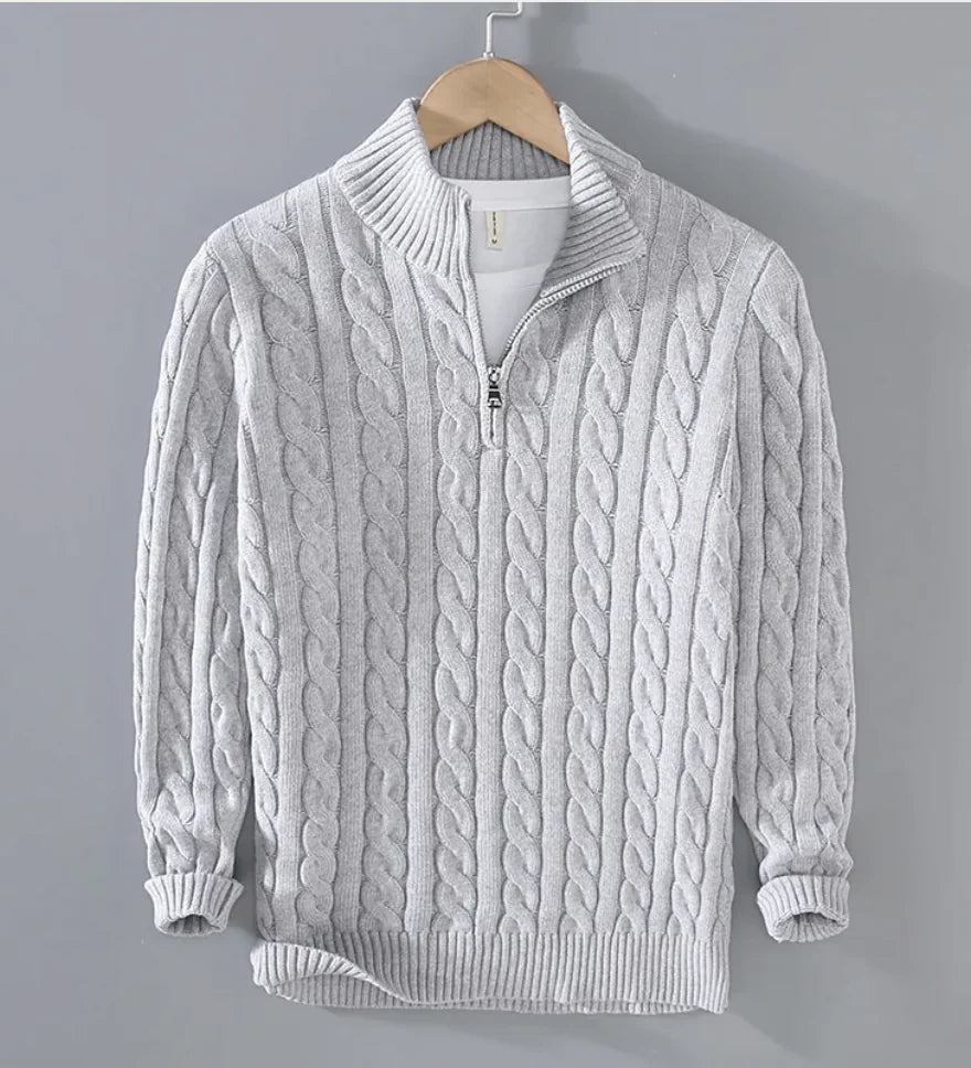 Men's Half-Turtleneck Zipper Sweater - Hopecommerce